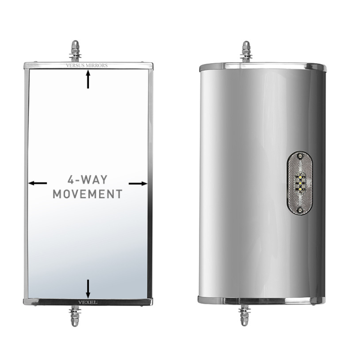 Mirror Electric with LED Light  Heated R/H - 17-1/2” C bracket