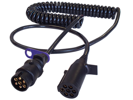 Long Tail Poly-U Adapter Coil - 6X1.5Mm+1X2.5Mm - 1X DIN Plug And 1 X ISO 1185 Plug - 4.6M