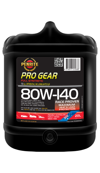 Penrite Pro Gear 80w140 - Full Synthetic - 20 Litres