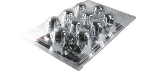 Watts Wheels 41mm Stainless Steel Nutcover Small Flare – 48mm deep Blister Pack of 10